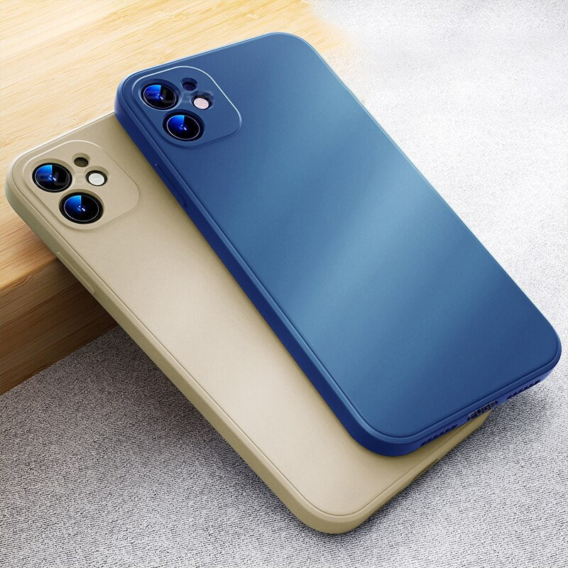 Soft Silicone iPhone Case for 11, 12, 13 Series – Slim Matte Grip Protection with Raised Edges and Full Camera Cover for Everyday Carry