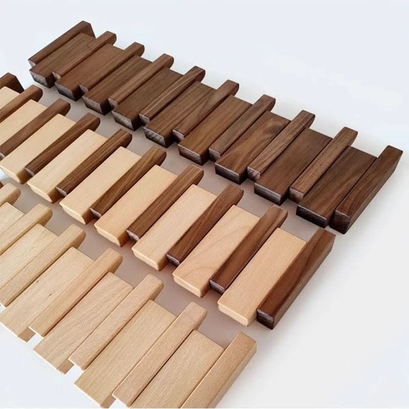 Wall-Mounted Hook Rack Folding Pegs Walnut Beech Wood Natural Finish Entryway Hallway Foyer Bedroom Organizer Space-Saver for Jackets Scarve | Thomler