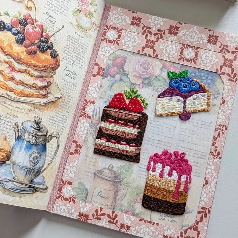 Hand-Embroidered Recipe Journal with Splash-Resistant Pages for Home Cooks & Meal Planning | Thomler
