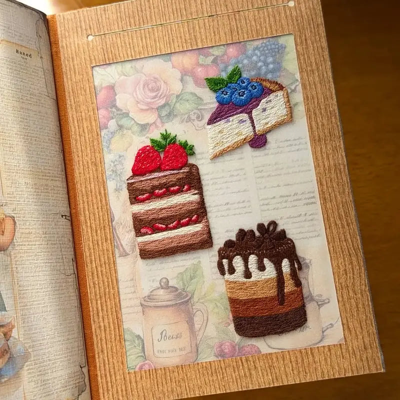 Hand-Embroidered Recipe Journal with Splash-Resistant Pages for Home Cooks & Meal Planning | Thomler