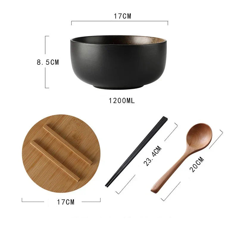 Red Glazed Ceramic Serving Bowls 7.9 Inch 4-Piece Set for Soups Salads Stews Family Meals Everyday Tableware Dining Room Kitchen | Thomler