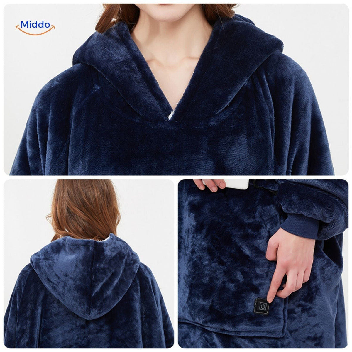 USB-Powered Heated Pullover with Triple-Zone Warmth for Men & Women