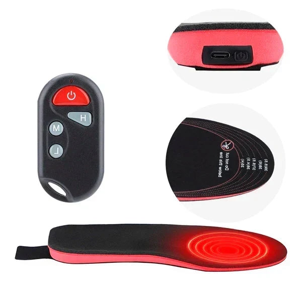 Remote-Control Heated Shoe Insoles, Rechargeable Foot Warmers for Winter