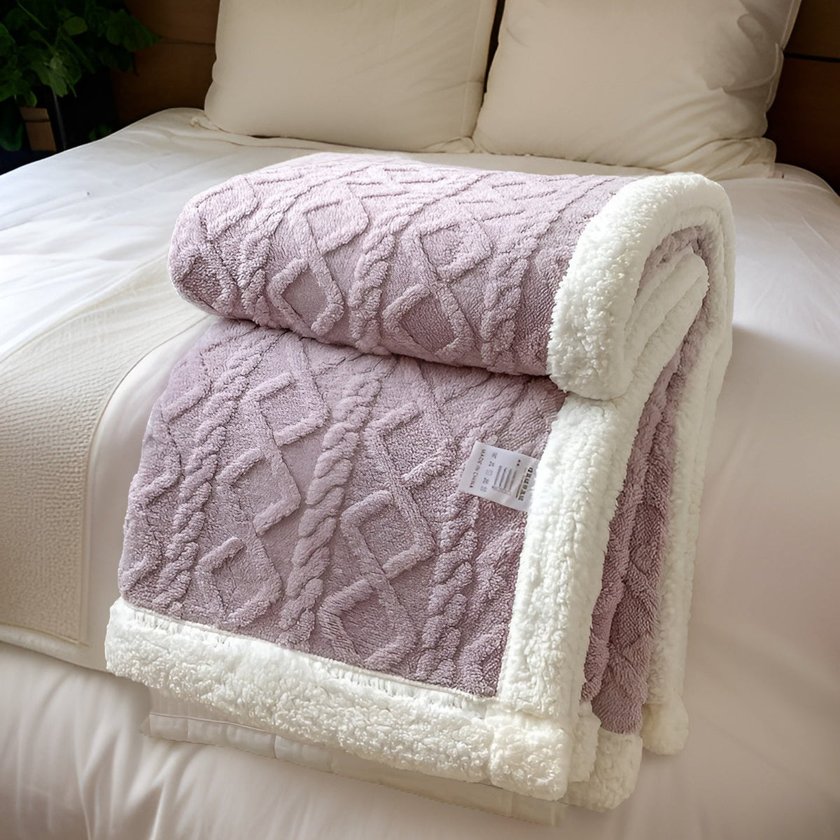 Reversible Sherpa Throw Blanket 59×79 Inches Soft Polyester for Couch Bed Chair Gray White Lightweight Winter Warmth Layer Bedroom Living Ro | Thomler