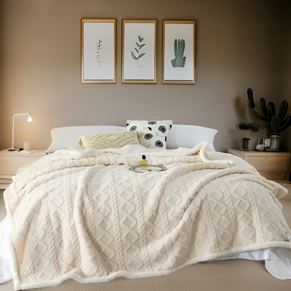 Reversible Sherpa Throw Blanket 59×79 Inches Soft Polyester for Couch Bed Chair Gray White Lightweight Winter Warmth Layer Bedroom Living Ro | Thomler