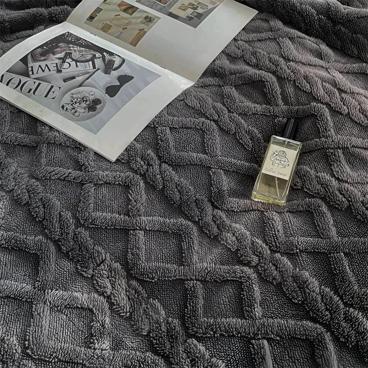 Reversible Sherpa Throw Blanket 59×79 Inches Soft Polyester for Couch Bed Chair Gray White Lightweight Winter Warmth Layer Bedroom Living Ro | Thomler