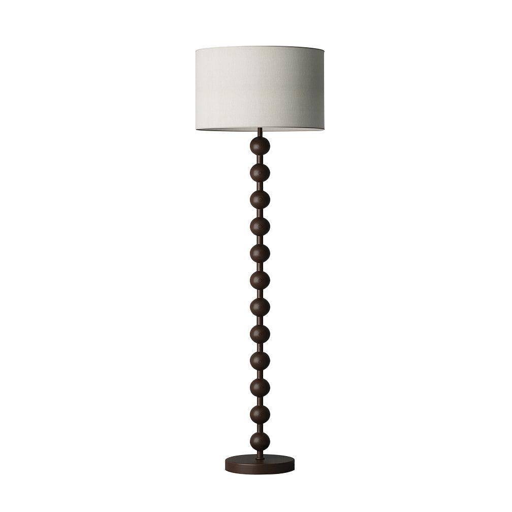 Tall Standing Lamp with White Shade 63 Inches Natural Wood Base Dimmable Accent Light for Bedroom Living Room Corner Reading Nook Modern Dec | Thomler