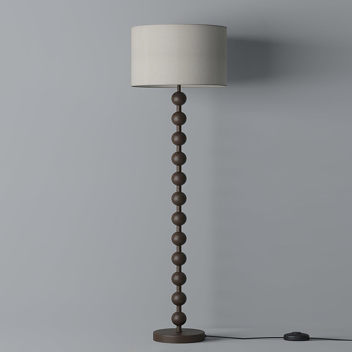 Tall Standing Lamp with White Shade 63 Inches Natural Wood Base Dimmable Accent Light for Bedroom Living Room Corner Reading Nook Modern Dec | Thomler
