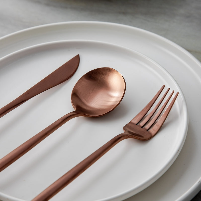Titanium-Coated Stainless Steel Flatware Set – 18/10 Premium Dinnerware Service for Everyday Dining & Special Occasions | Thomler