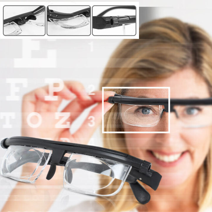 Adjustable Focus Reading Glasses with Dial Control for Near and Distance Vision, Variable Strength Eyewear for Men and Women | Thomler