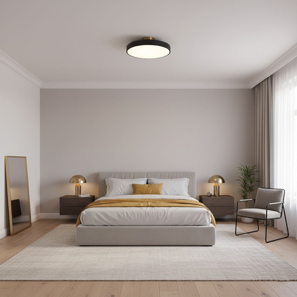 Lámpara de techo LED de 12 pulgadas, redonda, regulable, de bajo perfil para dormitorio, cocina, oficina, hogar, acrílico moderno | Thomler