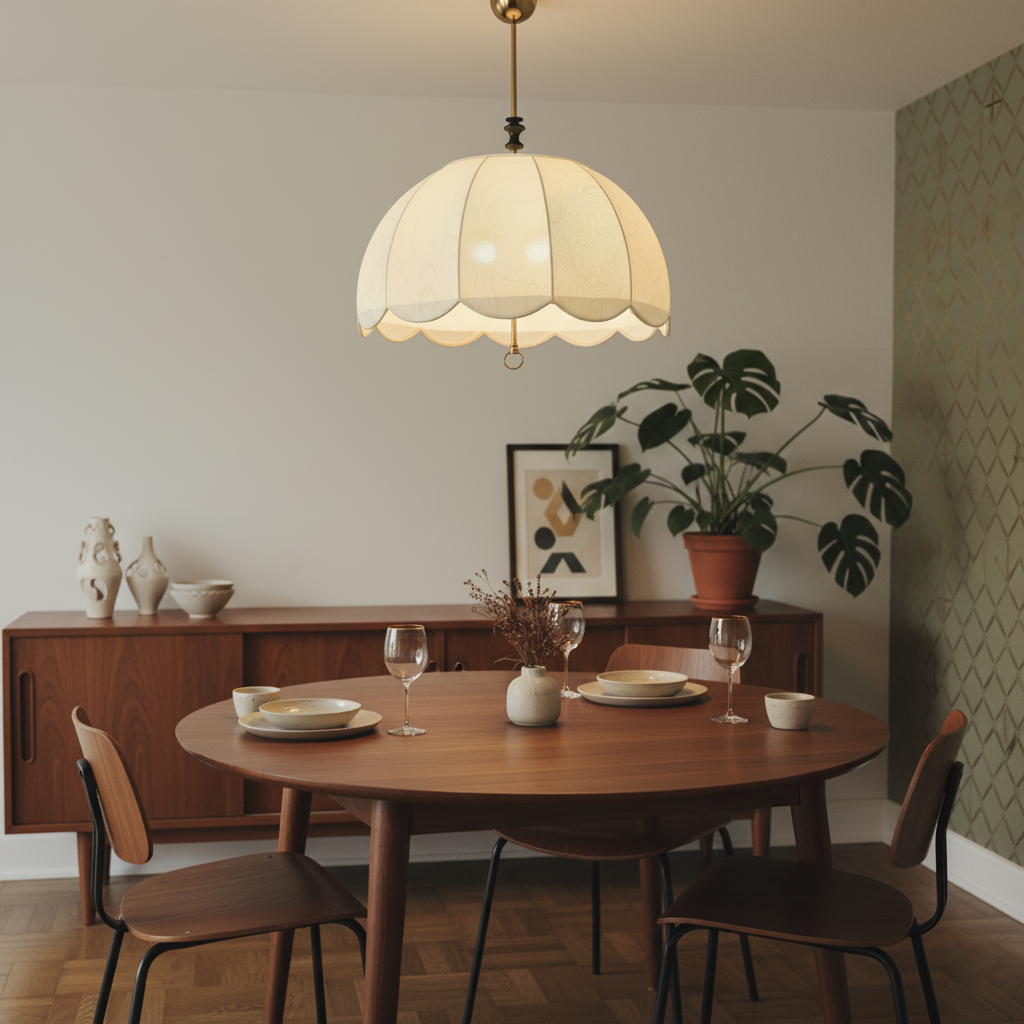Geweven stoffen kap, 20-inch armatuur met gemengde materialen voor tafel- en eilandverlichting | Thomler