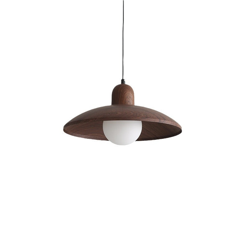 Houten koepelplafondlamp 12 inch notenhout hanglamp voor keukeneiland eettafel minimalistisch verstelbaar snoer E27 fitting 110V | Thomler