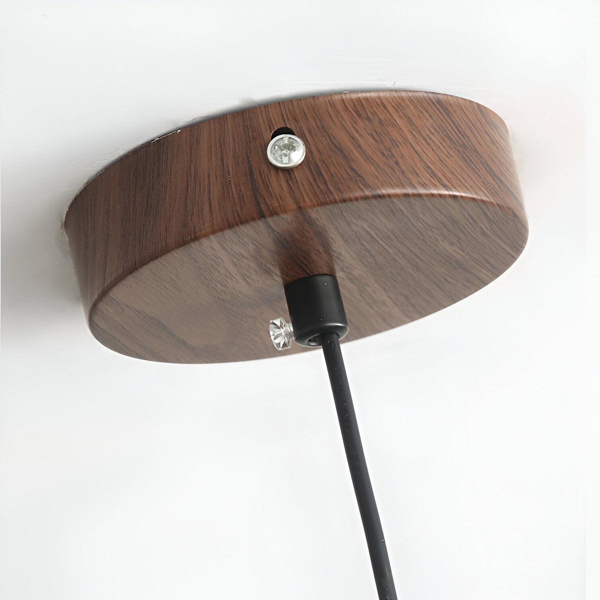 Wood Dome Ceiling Pendant 12 in Walnut Hanging Light for Kitchen Island Dining Table Minimalist Adjustable Cord E27 Socket 110V | Thomler