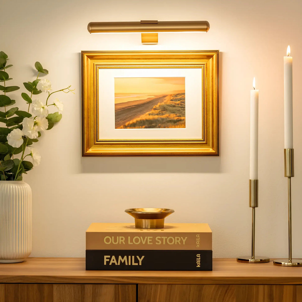 Rechargeable Picture Light LED Wall Mount Clip-On Art Accent Lamp with 360° Rotating Head Adjustable Brightness for Paintings Frames Gallery | Thomler