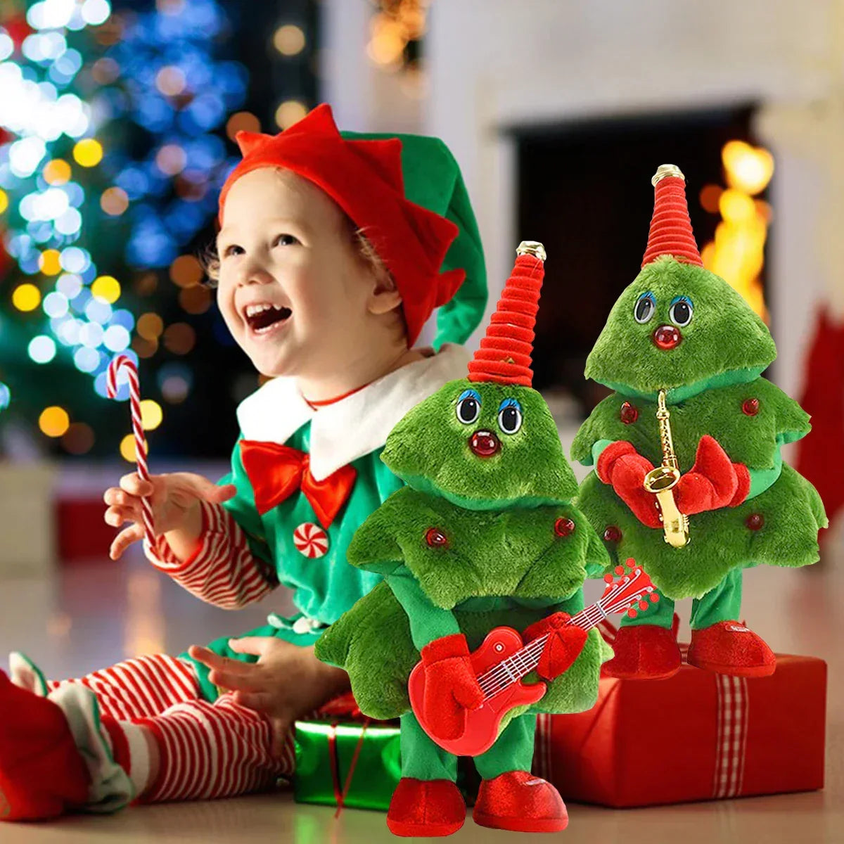 Animated Musical Holiday Tree Plush Toy for Kids & Home Decor | Thomler