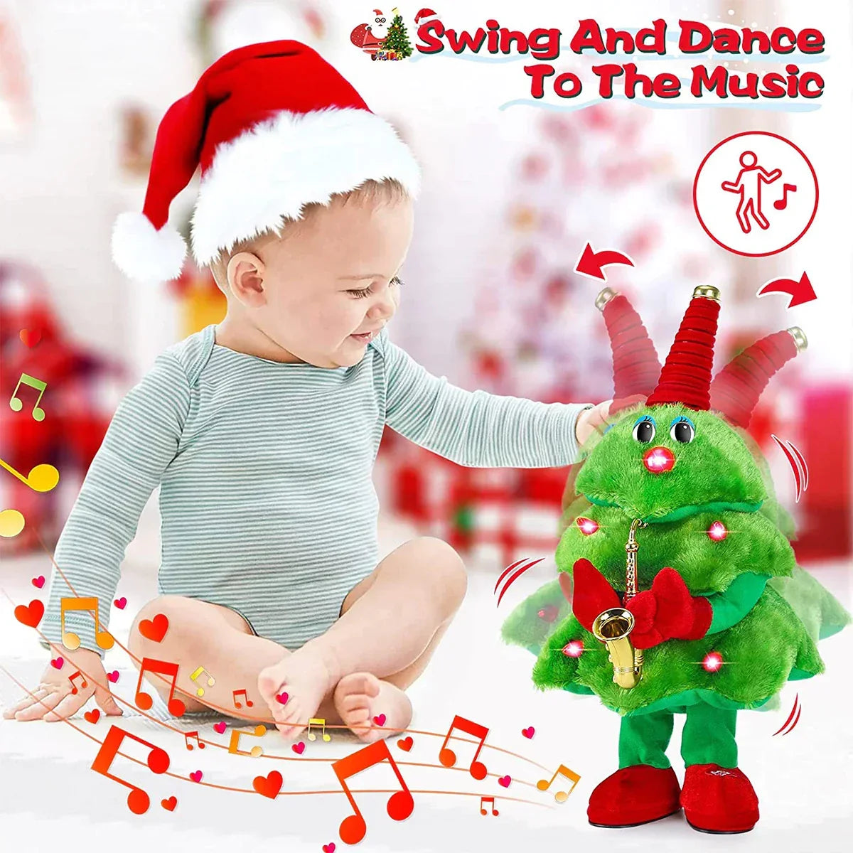 Animated Musical Holiday Tree Plush Toy for Kids & Home Decor | Thomler