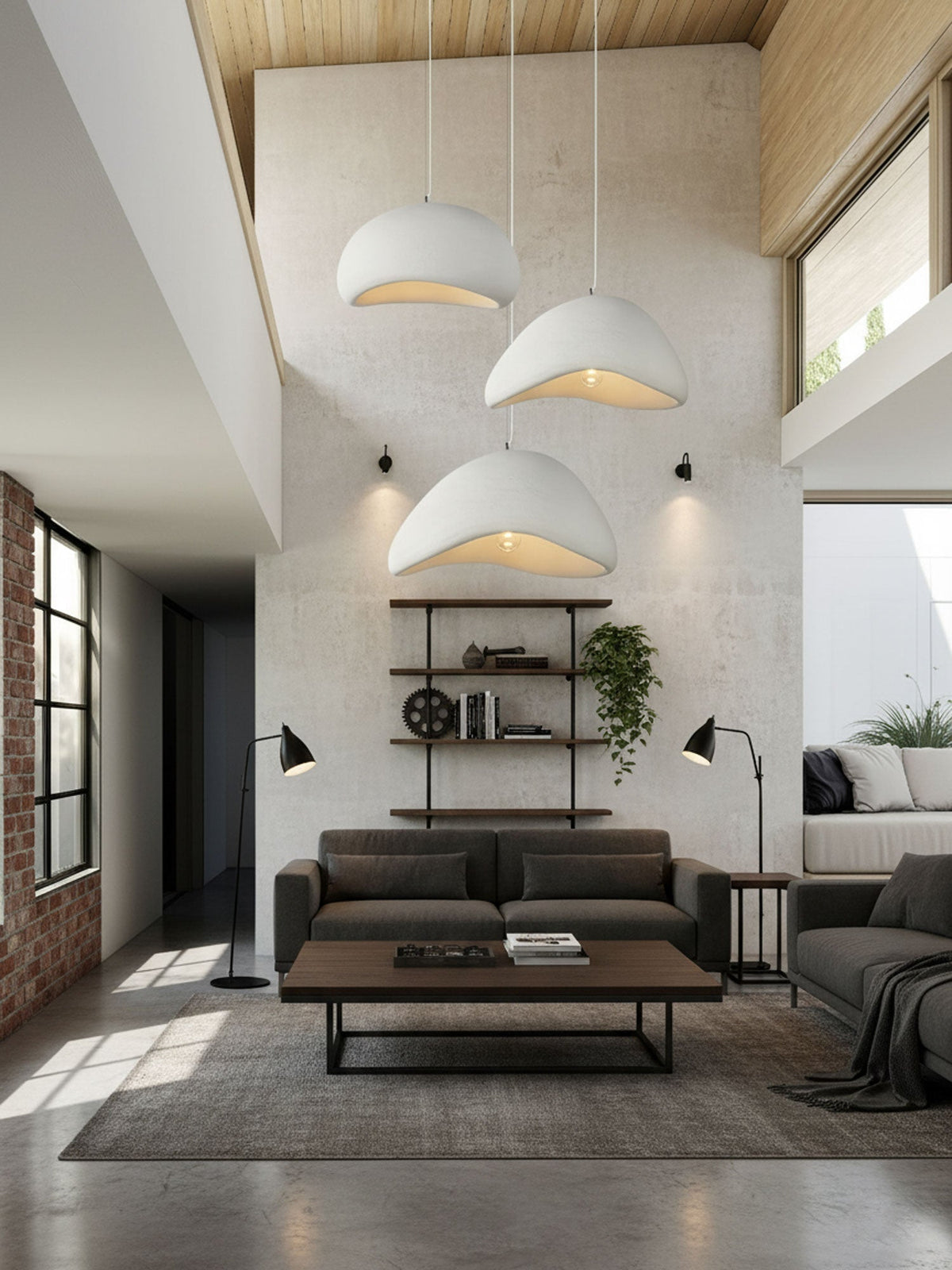 Lámpara de techo colgante esférica con altura ajustable para isla de cocina, comedor y dormitorio | Gris blanco, compatible con LED, para interiores