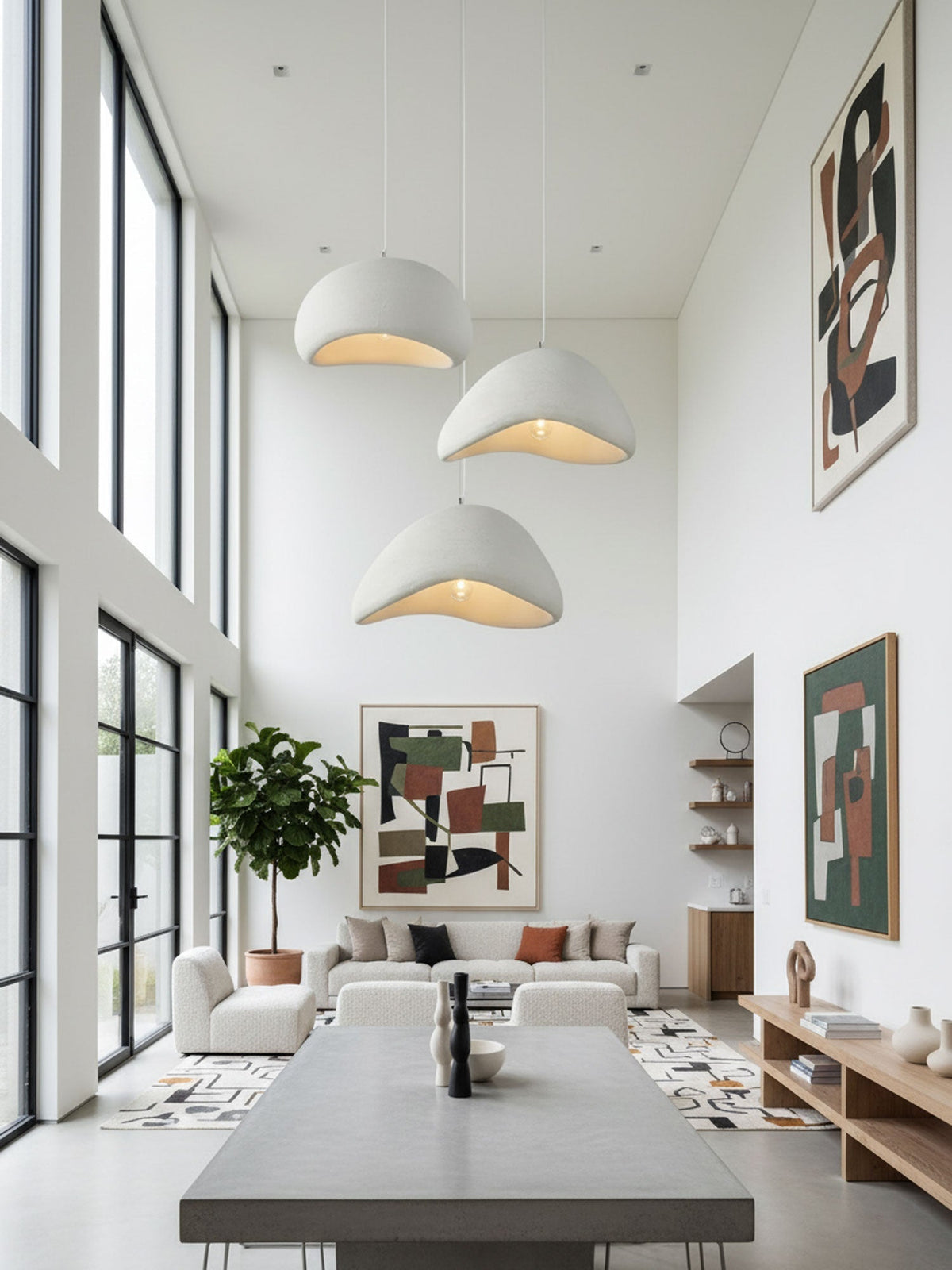 Lámpara de techo colgante esférica con altura ajustable para isla de cocina, comedor y dormitorio | Gris blanco, compatible con LED, para interiores