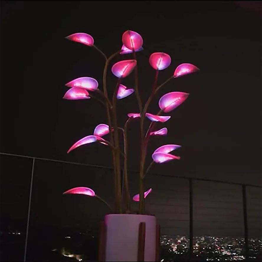 Smart App-Controlled LED Faux Plant Light 39 in Tall Ambient Floor Lamp with Lifelike Foliage for Living Room Bedroom Office Home Decor | Thomler