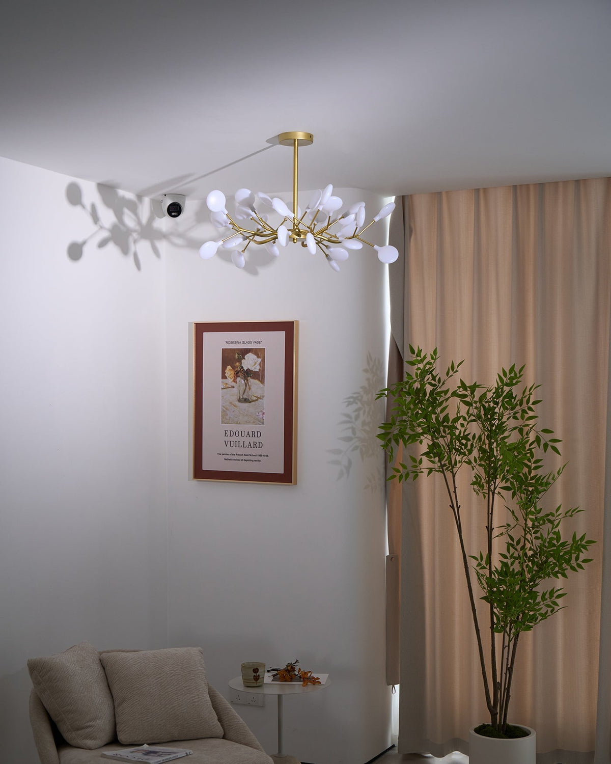 Lámpara de araña de ramas acrílicas con luces LED ajustables para comedor y entrada - de 30 a 63 ramas de luz - Regulable, acabado en metal dorado o negro