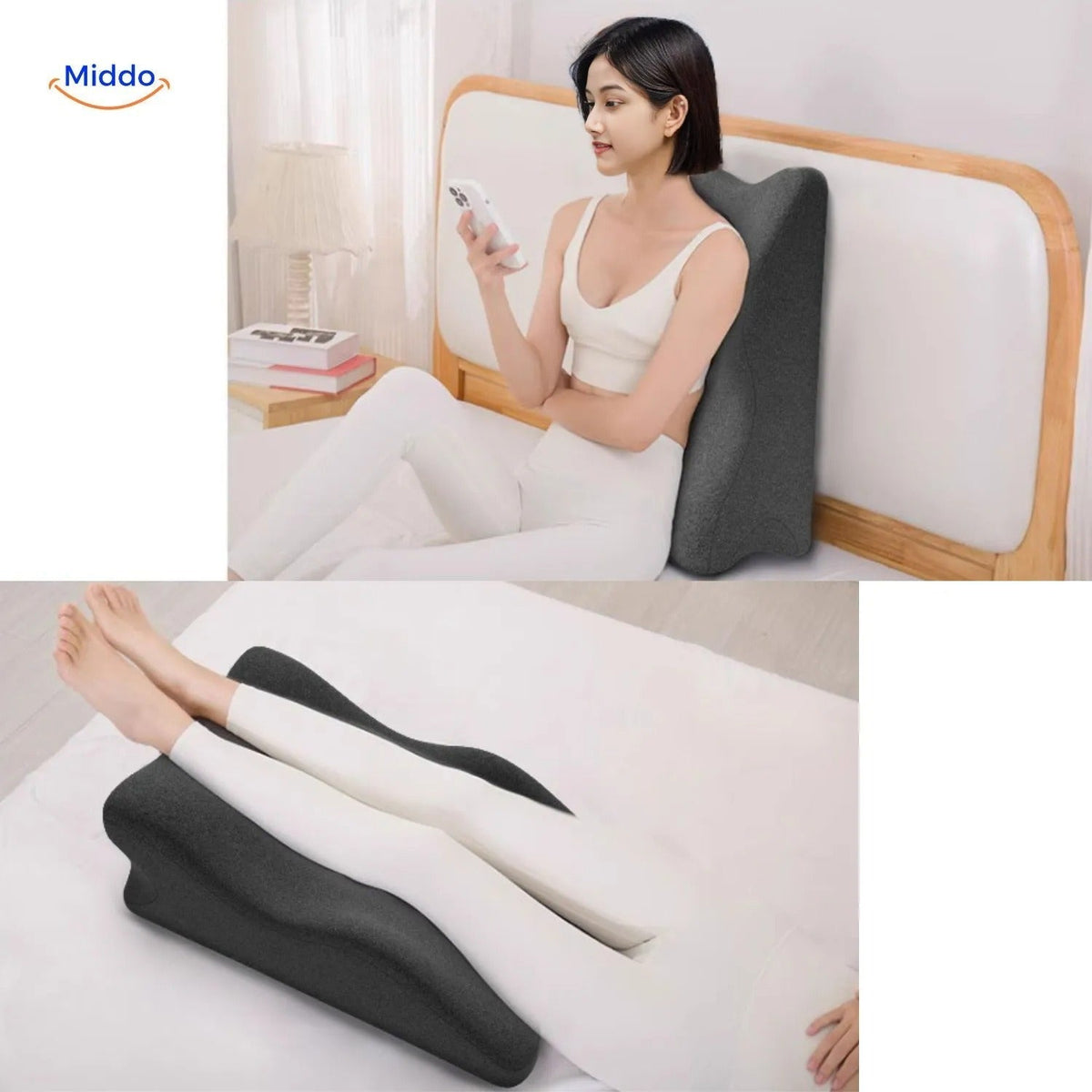Elevated Leg Rest Wedge Pillow for Bed & Sofa