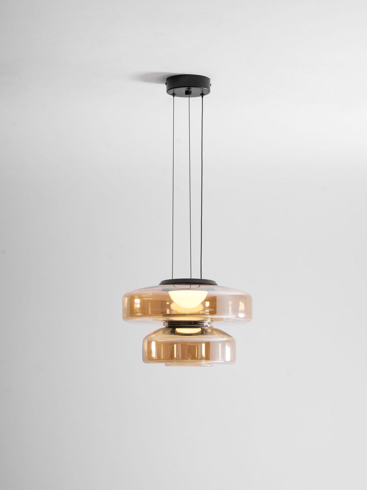 Gelaagde glazen hanglamp LED plafondverlichting met meerdere niveaus voor kookeiland eetkamer moderne getrapte kroonluchter in hoogte verstelbaar | Thomler