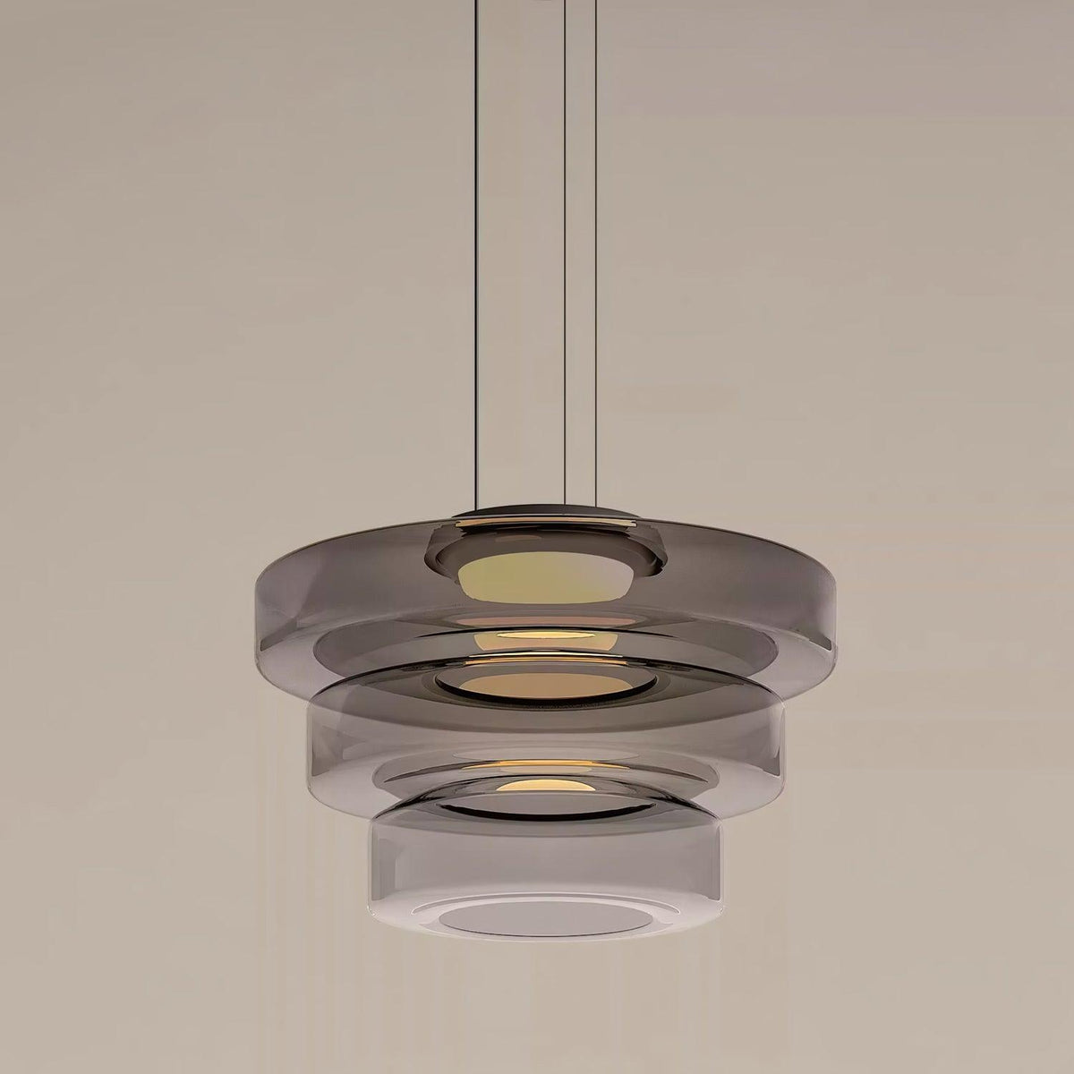Gelaagde glazen hanglamp LED plafondverlichting met meerdere niveaus voor kookeiland eetkamer moderne getrapte kroonluchter in hoogte verstelbaar | Thomler