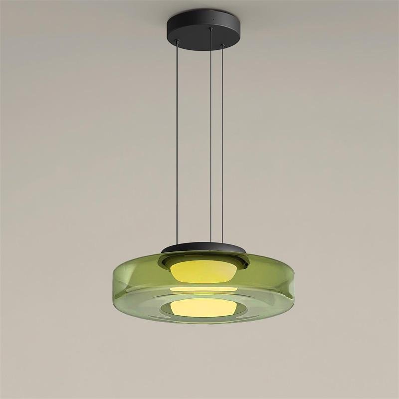 Gelaagde glazen hanglamp LED plafondverlichting met meerdere niveaus voor kookeiland eetkamer moderne getrapte kroonluchter in hoogte verstelbaar | Thomler