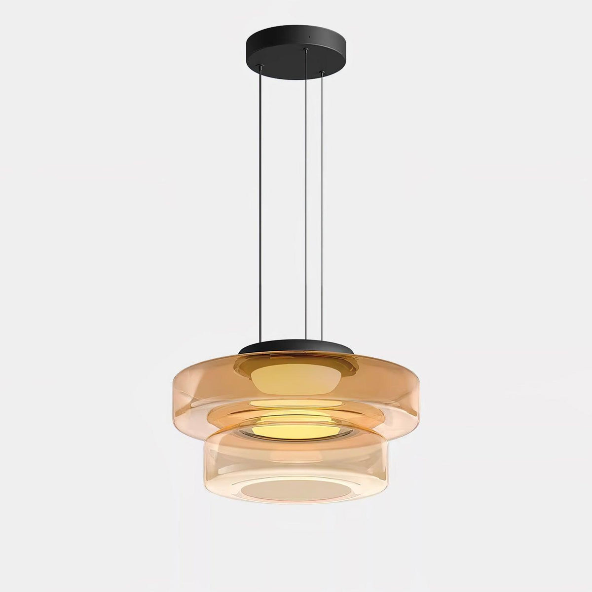 Gelaagde glazen hanglamp LED plafondverlichting met meerdere niveaus voor kookeiland eetkamer moderne getrapte kroonluchter in hoogte verstelbaar | Thomler