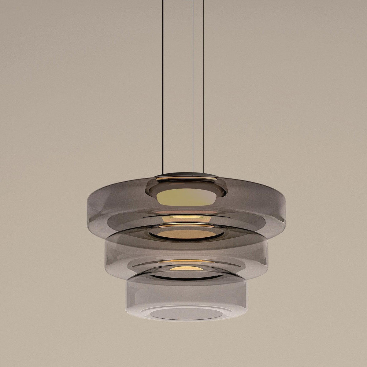 Gelaagde glazen hanglamp LED plafondverlichting met meerdere niveaus voor kookeiland eetkamer moderne getrapte kroonluchter in hoogte verstelbaar | Thomler