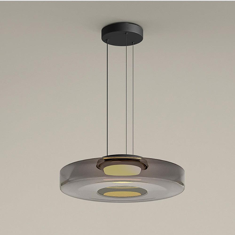 Gelaagde glazen hanglamp LED plafondverlichting met meerdere niveaus voor kookeiland eetkamer moderne getrapte kroonluchter in hoogte verstelbaar | Thomler
