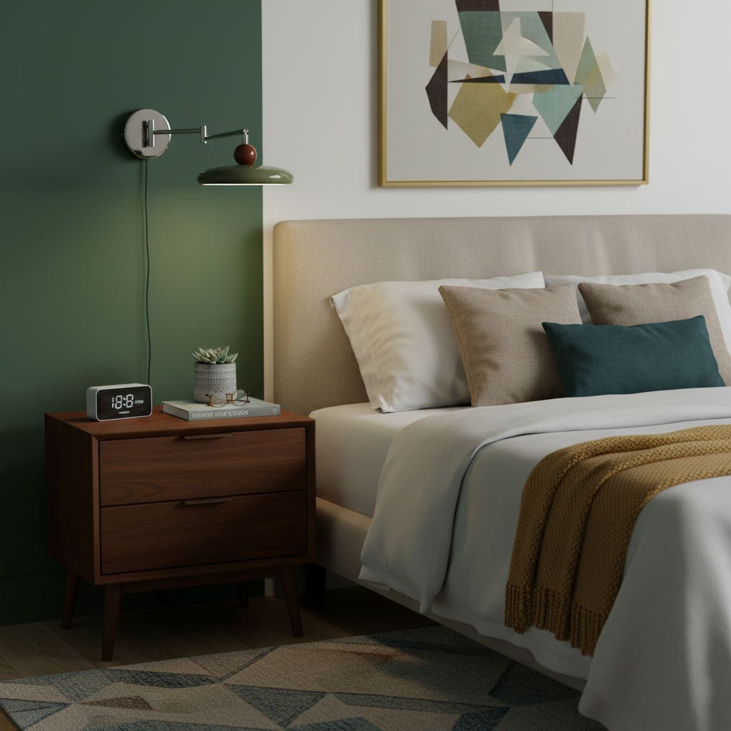 Aplique compacto enchufable con temperatura LED ajustable y detalles cromados para dormitorio, sala de estar, pasillo y rincón de lectura | Iluminación interior moderna | Thomler