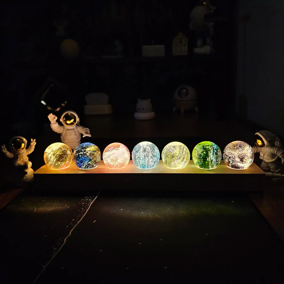 Orb Accent Lamp with Transparent Crystal Ball 3.1 Inches for Bedside Nightstand Bedroom Decor Ambient Lighting Home Office Study | Thomler