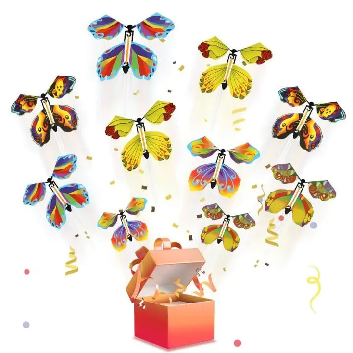 Wind-Up Paper Butterflies for Cards and Gift Boxes – 15-Pack Reusable Surprise Inserts for Birthdays, Parties, Celebrations | Thomler