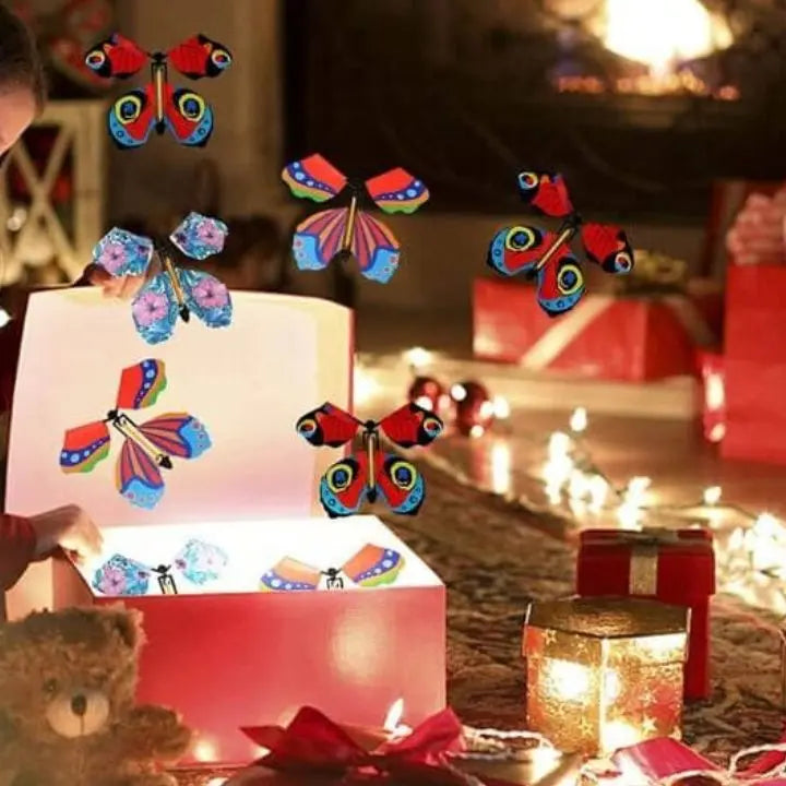 Wind-Up Paper Butterflies for Cards and Gift Boxes – 15-Pack Reusable Surprise Inserts for Birthdays, Parties, Celebrations | Thomler