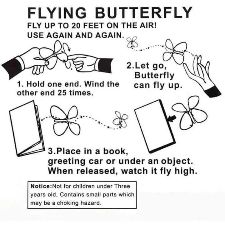 Wind-Up Paper Butterflies for Cards and Gift Boxes – 15-Pack Reusable Surprise Inserts for Birthdays, Parties, Celebrations | Thomler