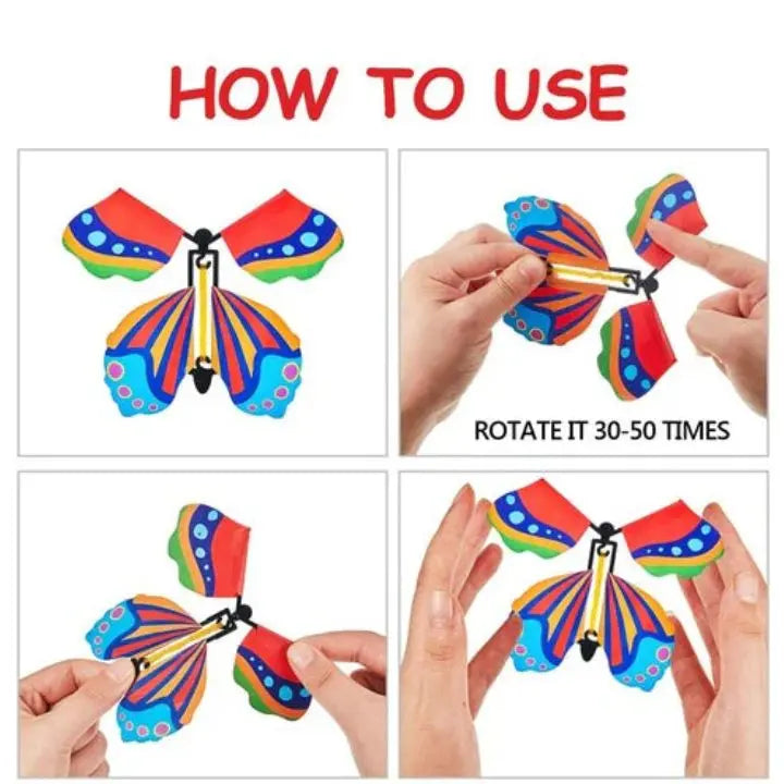 Wind-Up Paper Butterflies for Cards and Gift Boxes – 15-Pack Reusable Surprise Inserts for Birthdays, Parties, Celebrations | Thomler