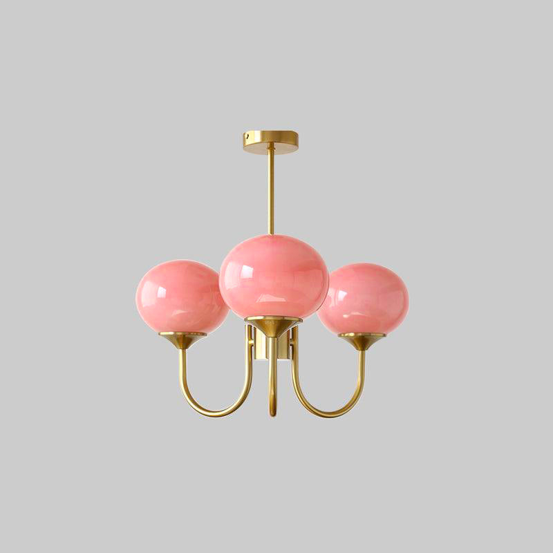 Multi-Globe Suspended Fixture Iron & Tinted Glass Shades E27 Socket for Kitchen Island Dining Area Living Space Bedroom Overhead Illuminatio | Thomler