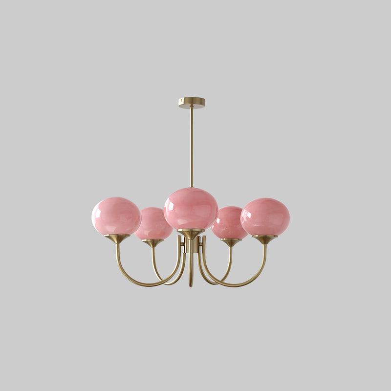 Multi-Globe Suspended Fixture Iron & Tinted Glass Shades E27 Socket for Kitchen Island Dining Area Living Space Bedroom Overhead Illuminatio | Thomler
