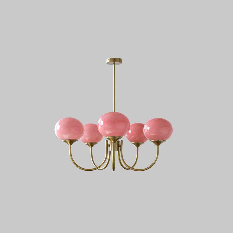 Multi-Globe Suspended Fixture Iron & Tinted Glass Shades E27 Socket for Kitchen Island Dining Area Living Space Bedroom Overhead Illuminatio | Thomler