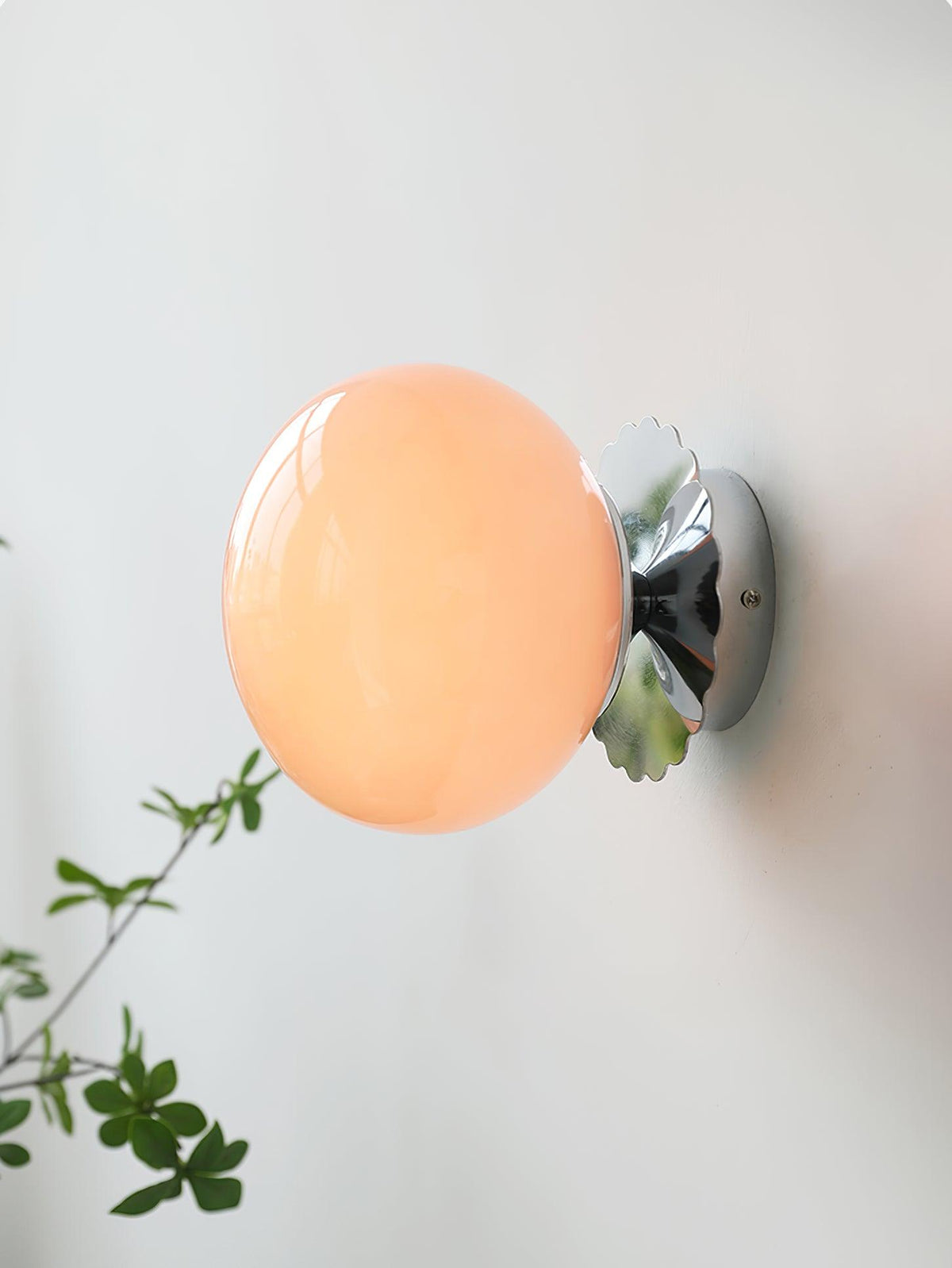 Aplique de cristal rosa ajustable con marco de metal para dormitorio, pasillo y sala de estar | Lámpara de techo y pared para interiores con base E26 E27 | Thomler
