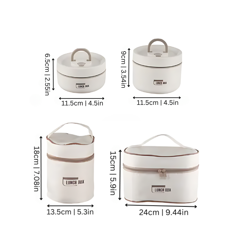 Stackable Stainless Steel Lunch Container Set with Insulated Bag – Leak-Proof Food Storage for Work, School & Travel