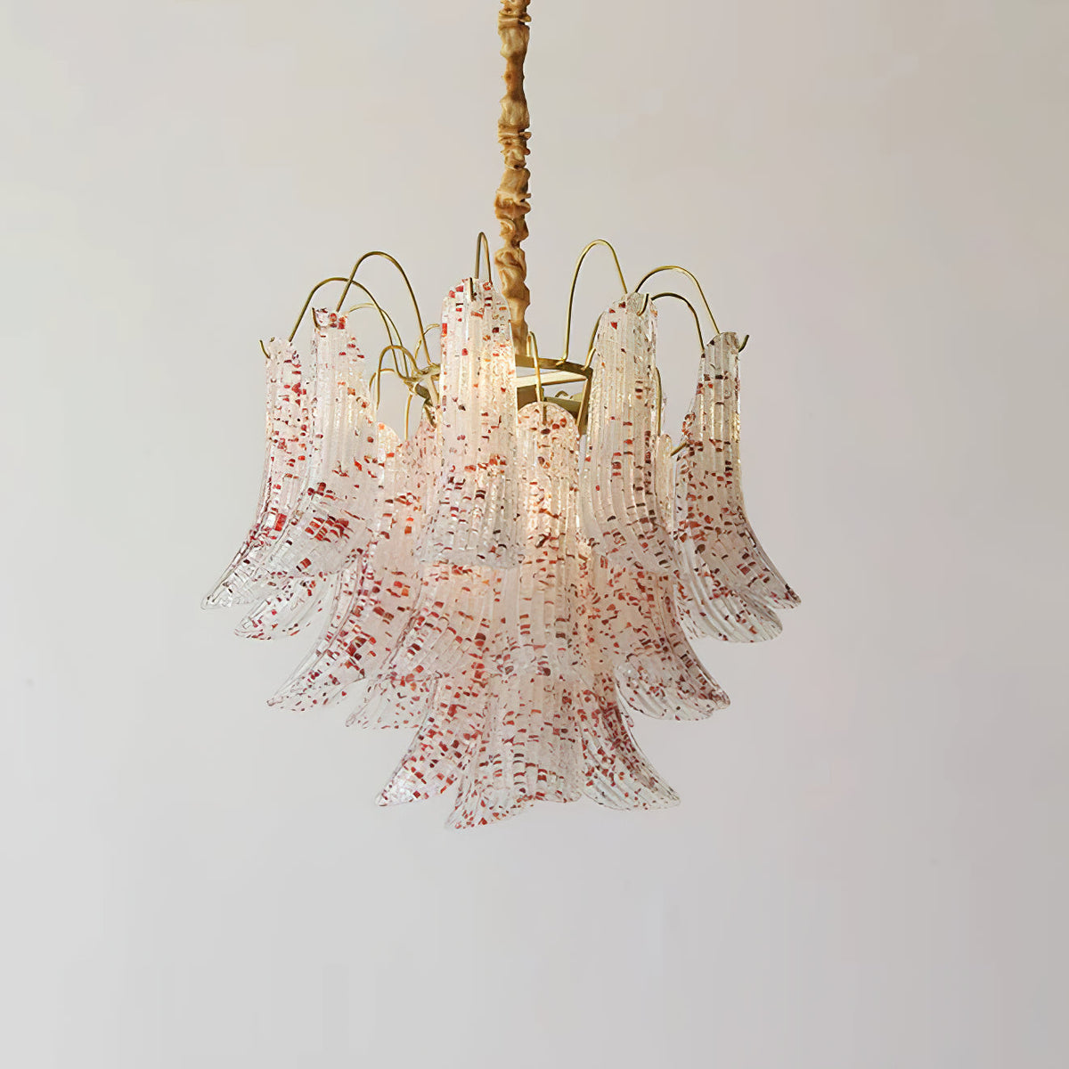 Mondgeblazen kunstglazen kroonluchter, hanglamp met meerdere lichtbronnen, levendige kleuren, statement-verlichting voor eetkamer en woonkamer, diameter 50-60 cm | Thomler