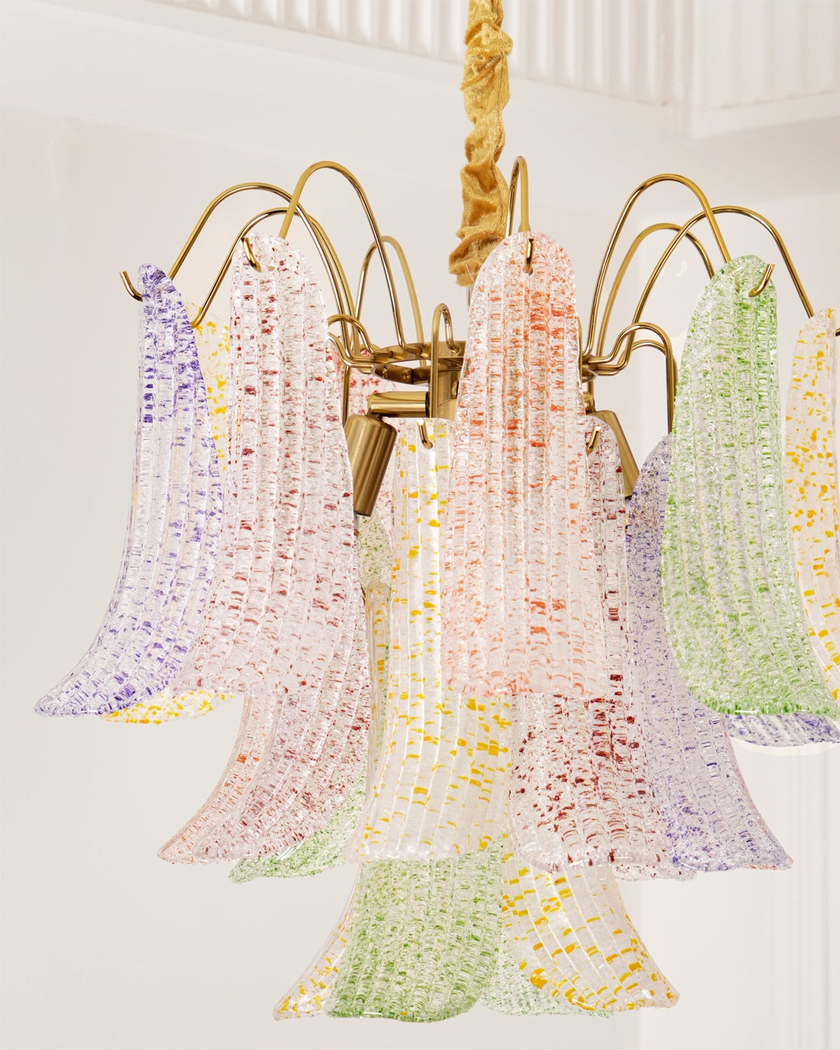 Mondgeblazen kunstglazen kroonluchter, hanglamp met meerdere lichtbronnen, levendige kleuren, statement-verlichting voor eetkamer en woonkamer, diameter 50-60 cm | Thomler