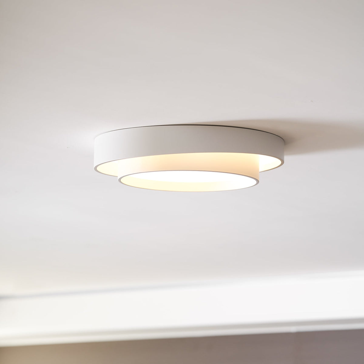 Runde LED-Deckenleuchte, flach, Metall, Weiß, 16 20 24 Zoll für Schlafzimmer, Wohnzimmer, Büro, moderne, flache Deckenbeleuchtung 3000K 4000K | Thomler