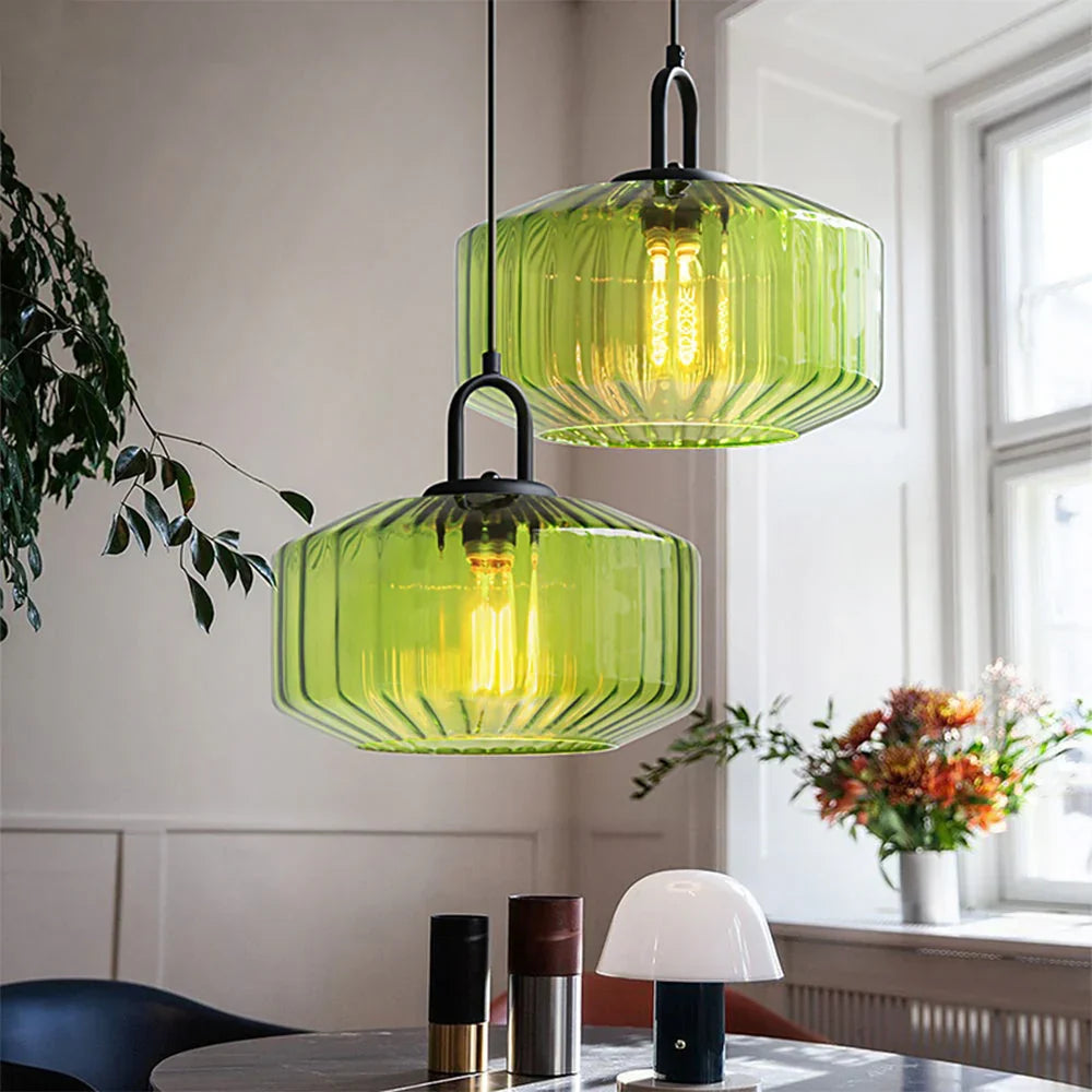 Handblown Glass Pendant Light Fixture 11 Inch Diameter for Kitchen Dining Room Hallway Living Room Bedroom LED Ceiling Light | Thomler