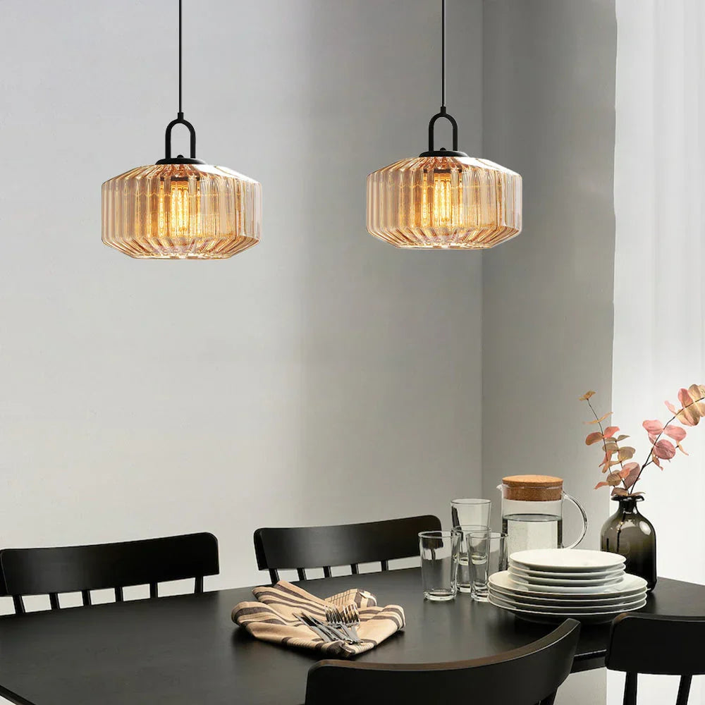 Handblown Glass Pendant Light Fixture 11 Inch Diameter for Kitchen Dining Room Hallway Living Room Bedroom LED Ceiling Light | Thomler