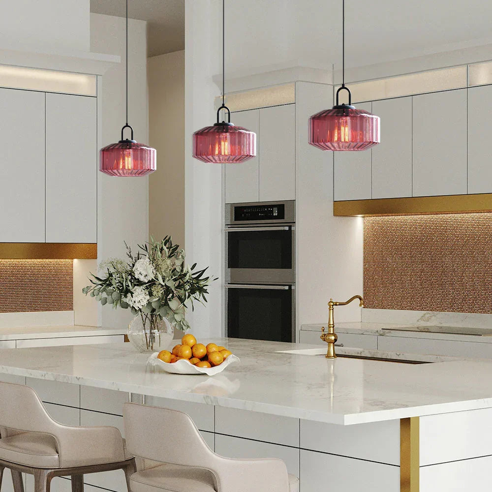 Handblown Glass Pendant Light Fixture 11 Inch Diameter for Kitchen Dining Room Hallway Living Room Bedroom LED Ceiling Light | Thomler
