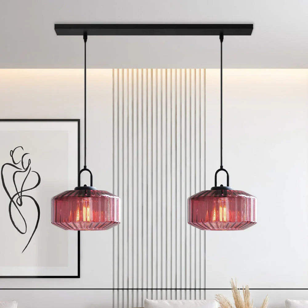 Handblown Glass Pendant Light Fixture 11 Inch Diameter for Kitchen Dining Room Hallway Living Room Bedroom LED Ceiling Light | Thomler